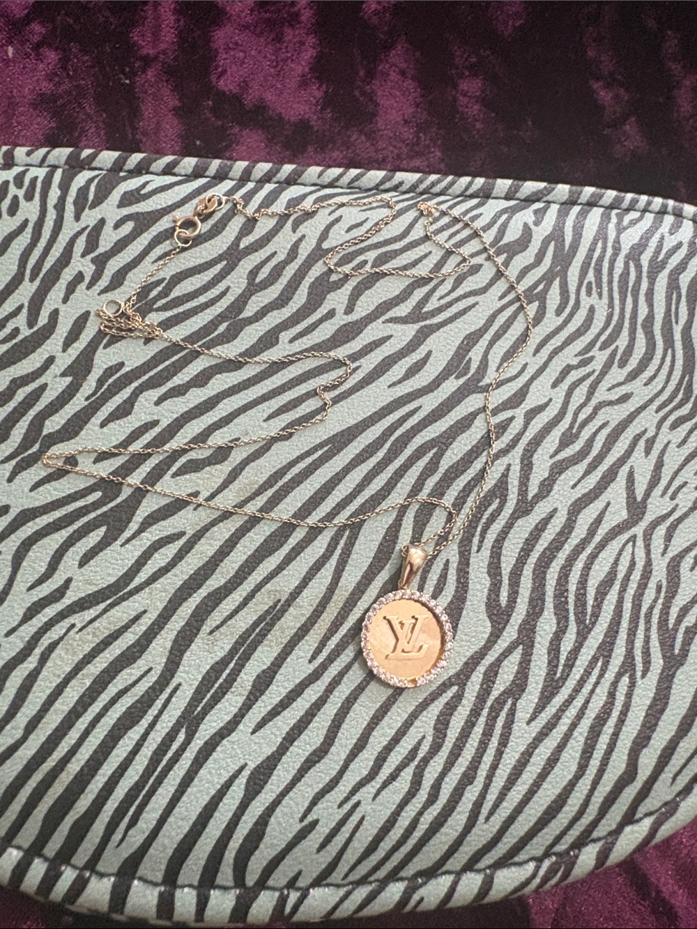 Louis Vuitton Rose Gold Medallion Pendant Necklace